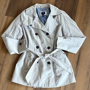 GAP Women's Light Gray Trench Coat